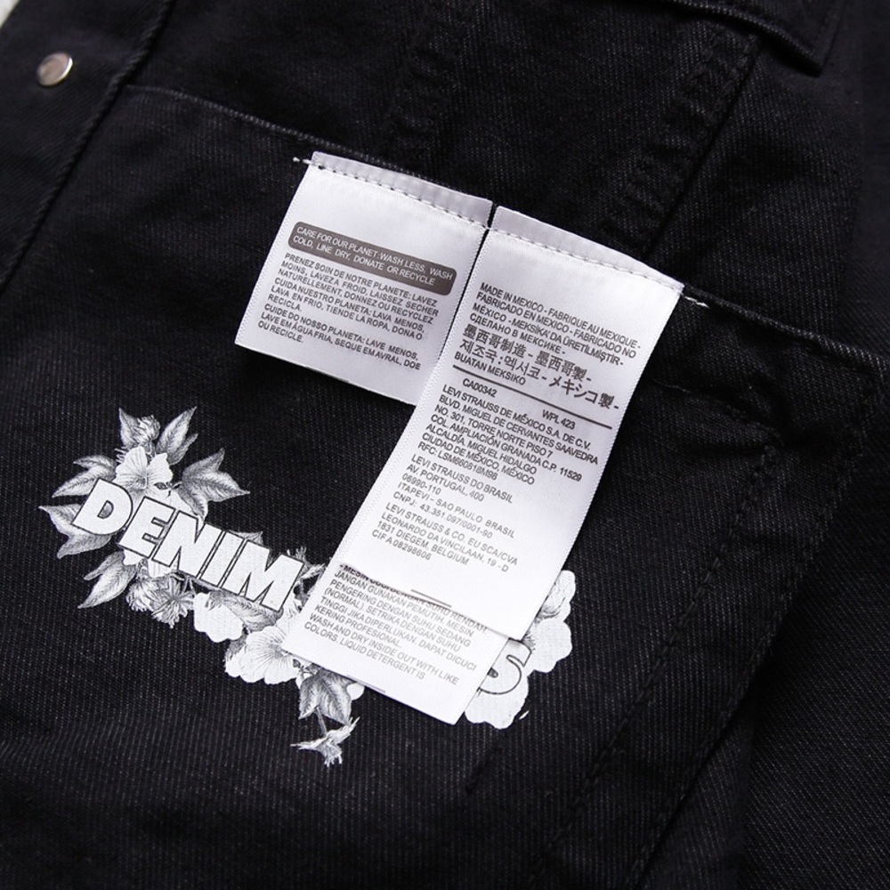 Denim Tears × Levi's Floral Black Denim Jacket - Picture 8 of 8
